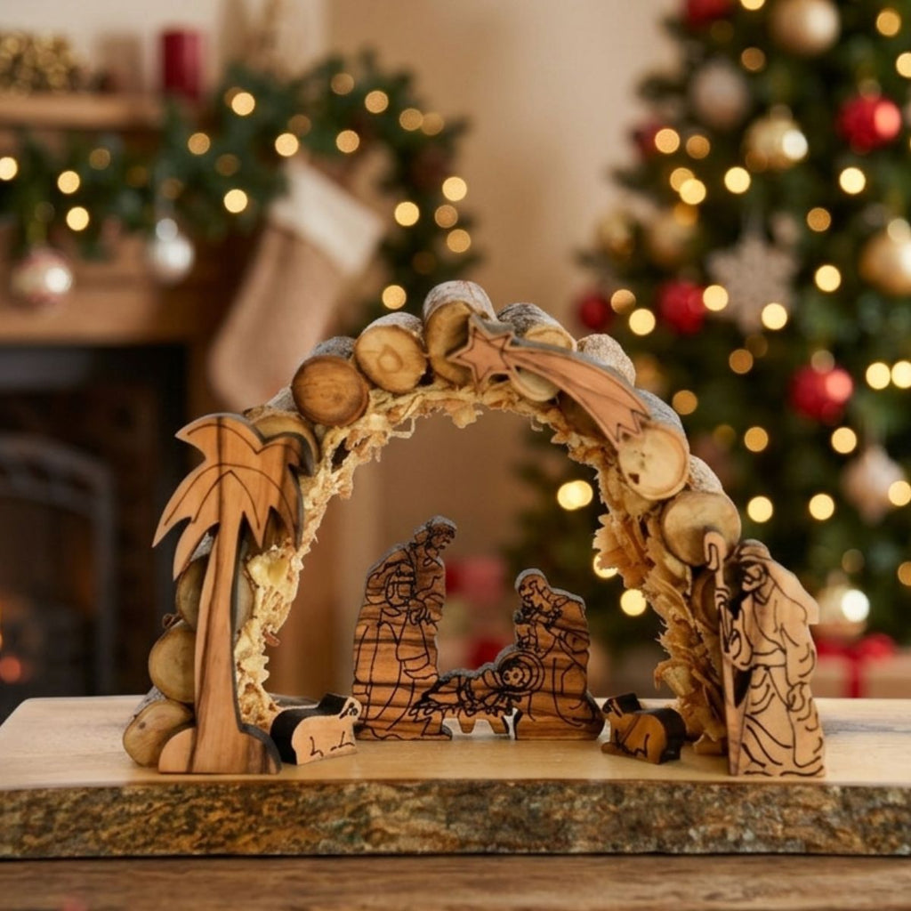 Crèche de Noël en bois