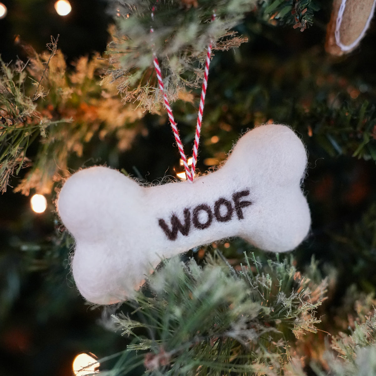 Os à croquer pour chien en feutre, ornement de Noël