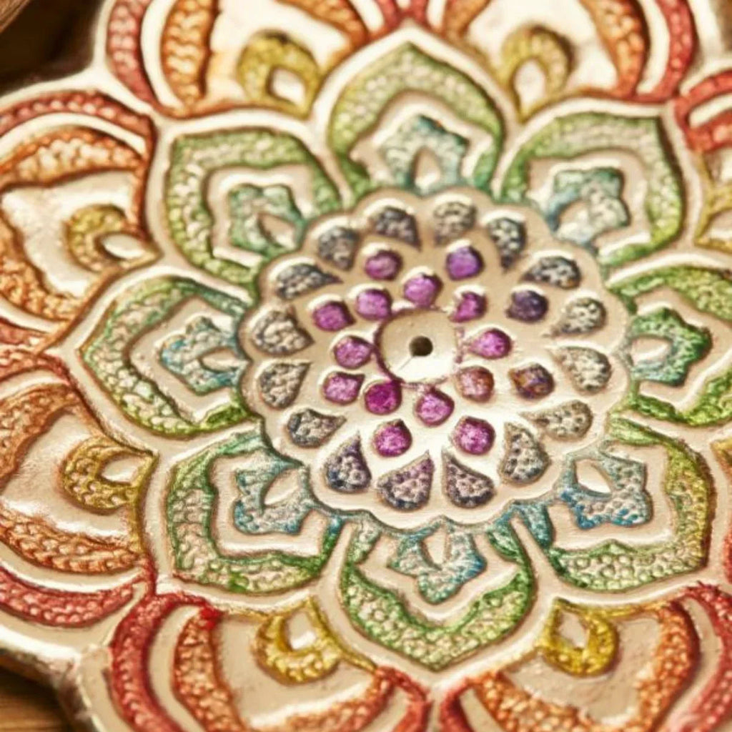 Porte-encens Mandala Arc-en-ciel