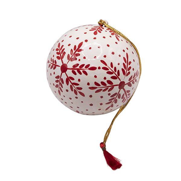 Boule de Noël en papier mâché flocon de neige