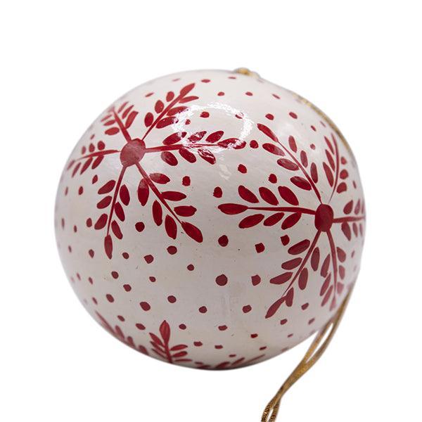 Boule de Noël en papier mâché flocon de neige